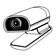 Webcam with clip for computer on white background  