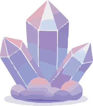 vector illustration of a pink crystall