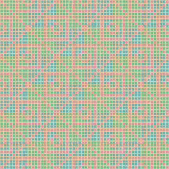 ornament from hand drawn squares. vector seamless pattern. pastel colors. repetitive background. modern art. decorative pixels. geometric fabric swatch. textile design template. home decor