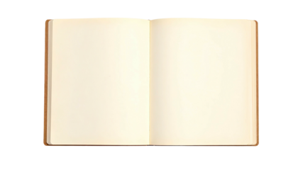 An opened blank book against a black background, ready for writing or drawing