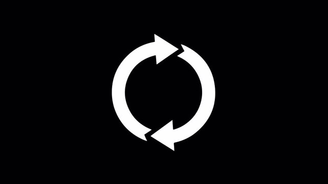 white rotation arrow animation video