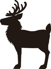 トナカイのシルエット - クリスマス・ベクターイラスト　アイコン　素材