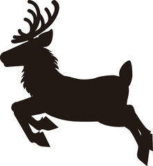 トナカイのシルエット - クリスマス・ベクターイラスト　アイコン　素材