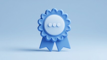Blue award icon representing a prompt for users to claim rewards in a chat application for engagement and interaction