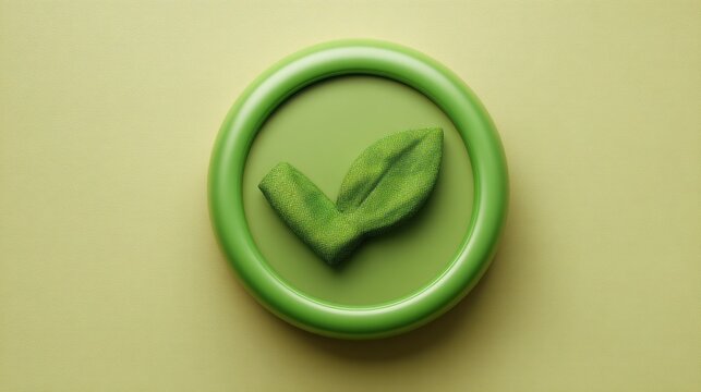 Leaf icon concept representing eco checkout badge for green purchases promoting sustainable consumer behavior and awareness