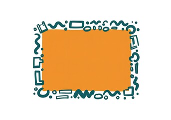 Playful orange backdrop with whimsical teal doodles creates a fun, inviting space for your message, perfect for branding, promotions, and social media content