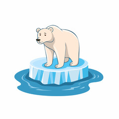 Polar Bear on Melting Ice A Symbol of Climate Change and Vulnerable Wildlife