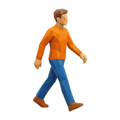 Naklejka premium PNG Geometric walking person illustration.