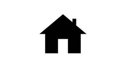 House Outline Icon on Black Background home building isolated on a transparent background