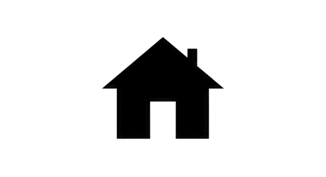 House Outline Icon on Black Background home building isolated on a transparent background