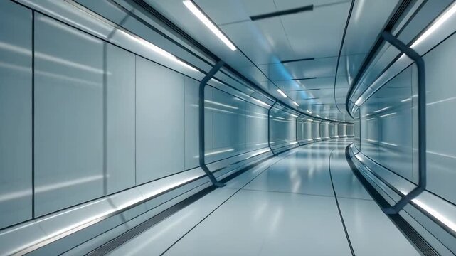 Futuristic tunnel animation loop background for sci fi projects and space exploration videos design 3d