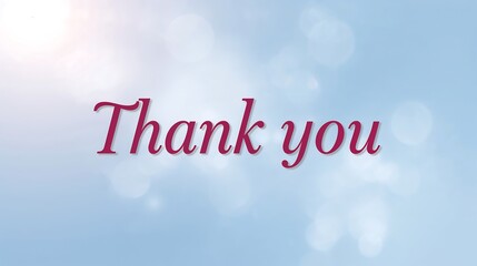 Heartwarming elegant design expressing deep gratitude with Thank You in soft blue and red tones.