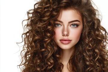 Fototapeta premium Beautiful woman with curly hair.
