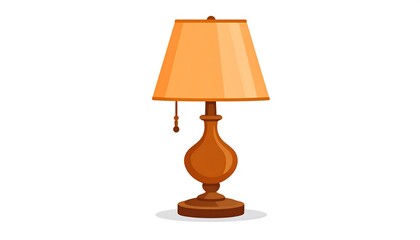 Obraz premium Orange lamp on a wooden base