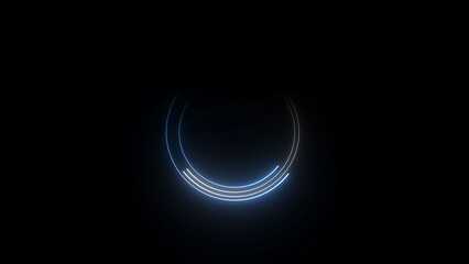 A dynamic circular illustration, and glowing Neon blue circle frame loading icon background retro style illustration . on a black background. and creating a stunning illustration.4k illustration	
