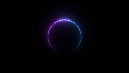 Glowing blue circle frame background illustration.