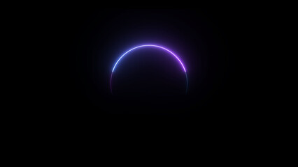 Glowing blue circle frame background illustration.