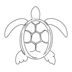 Fototapeta premium Simple black and white turtle drawing