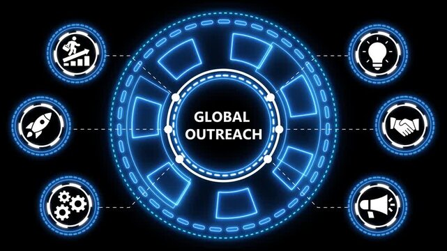 Animated global outreach concept representing business growth and international expansion