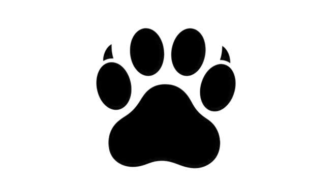 White Outline Paw Print Icon gigapixel scale isolated on a transparent background