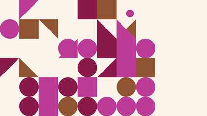 Geometric mosaic background pattern with circles squares and triangles design