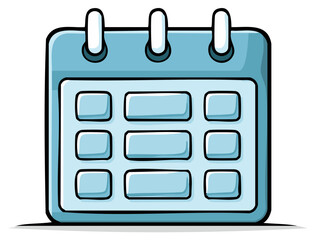 Cartoon calendar illustration, graphic design for time management and planning