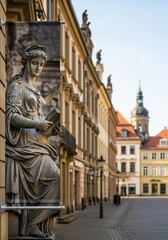 Obraz premium Statue and Architecture in Bautzen, Germany - A Historical Perspective.