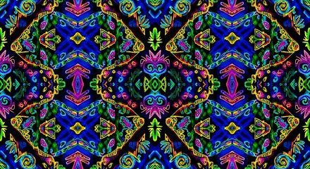 Vibrant Kaleidoscope Pattern - A Mesmerizing Display of Color and Form.