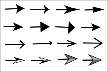 arrow icons set for web design and direction illustration