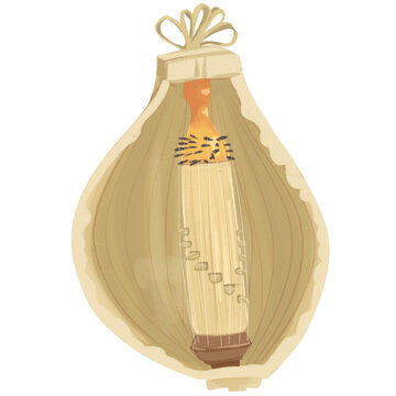 Handdrawn Sasando Traditional Musical Instrument Illustration