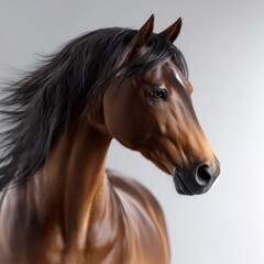 Obraz premium High-Quality 3D Realistic Rendering of a Horse in Side Profile