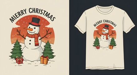 Fototapeta premium Christmas snowman graphic design