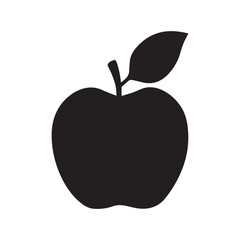 Apple silhouette vector white background