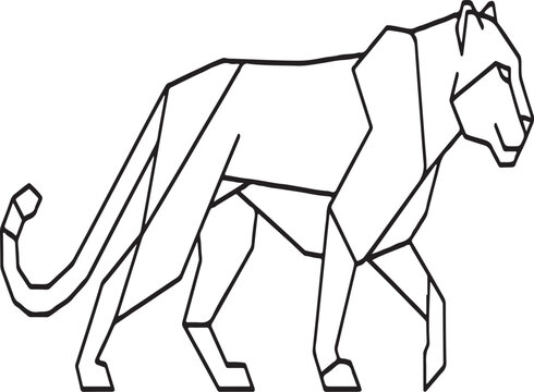 Leopard Line Icon &ndash; Minimal Outline Wildlife Vector