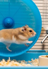 Hamsters Energetic Run - A Blur of Motion on the Wheel.