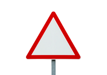 Blank Red Triangle Warning Sign  Road Safety Symbol for Alerts