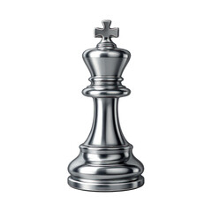 Fototapeta premium PNG Elegant metallic chess king piece