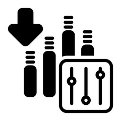 Volume down icon, glyph icon style