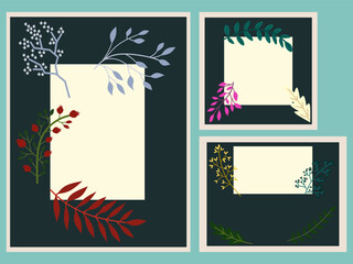 Modern Floral Frame Collection Elegant Botanical Border Templates
