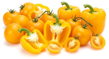 Yellow Tomatoes and Peppers - A Vibrant and Healthy Harvest.