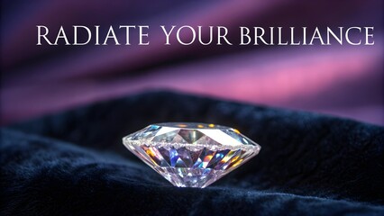 Shining Diamond Displayed with Sparkling Reflections