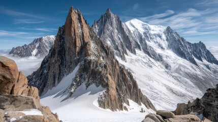 Majestic Alpine Vista Snow Dusted