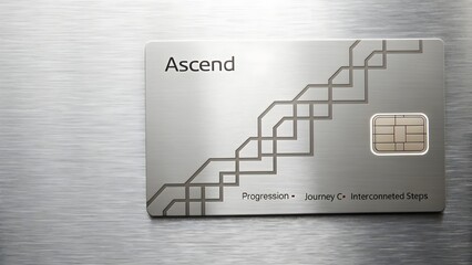Silver Ascend Credit Card with Geometric Progression Pattern