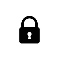 Minimalist Black Padlock Security Icon Vector Illustration for Digital Privacy