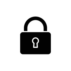 Bold Black Padlock Vector Icon Illustration for Digital Security and Privacy