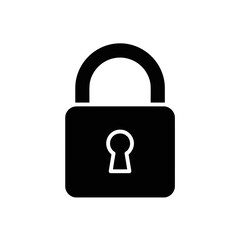 Minimalist Black Padlock Security Icon Vector Illustration