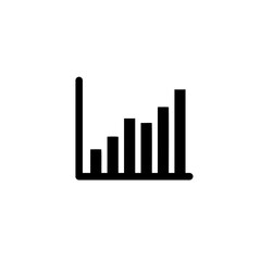 Minimalist Black Bar Chart Growth Vector Illustration