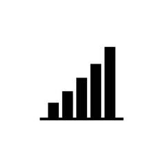 Fototapeta premium Minimalist Black and White Vector Illustration of Increasing Bar Graph Icon for Data and Signal Strength