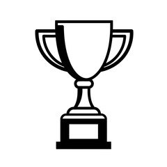 Minimalist Black and White Award Trophy Vector Illustration