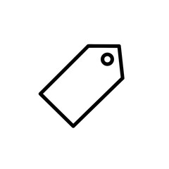 Editable Vector Line Art Illustration of a Minimal Price Tag Icon